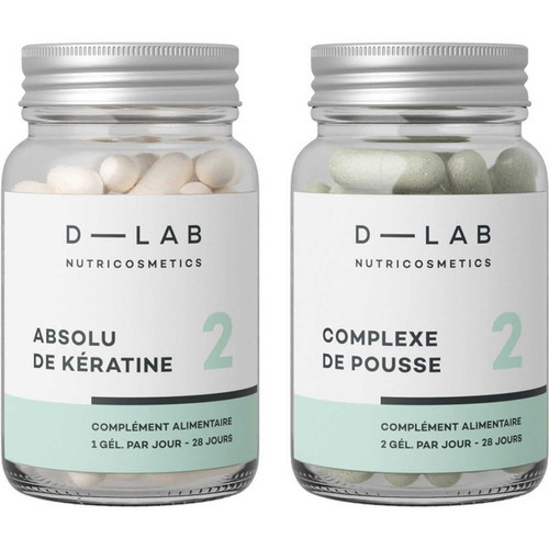 D-Lab - Duo Nutrition-Capillaire - Action 360° Sur La Synthèse De Kératine 1 Mois - Soins cheveux femme