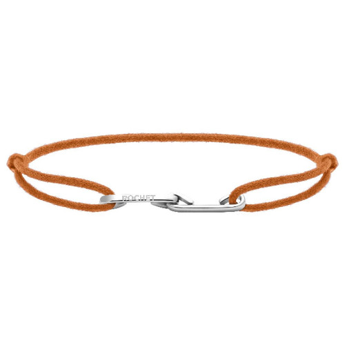 Rochet - Bracelet Rochet B226019 - LOVE Acier avec Lien Cordon Orange Réglable - Bijoux Homme
