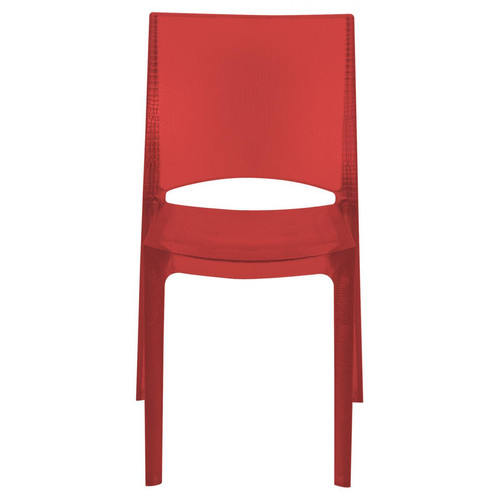 3S. x Home - Chaise Design Effet Croco Rouge Fumée Transparentes NILO - Saint Valentin Linge de maison