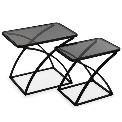 Set 2 tables d'appoint IKSA Noir 3S. x Home Meuble & Déco