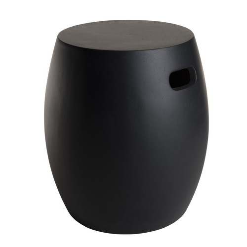 Macabane - Table d'appoint ronde Béton Noir 43x43cm - Table De Jardin Design