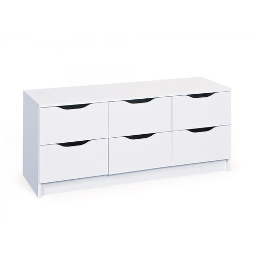 3S. x Home - Commode 6 tiroirs Blanc MAURATI - Commode Design
