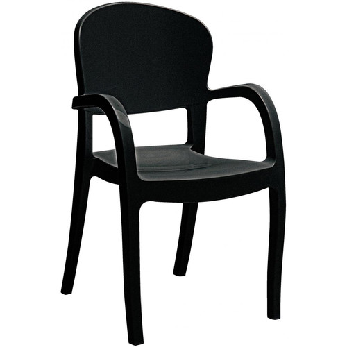 3S. x Home - Chaise Design Noire Avec Accoudoirs GLAM - La Salle A Manger Design