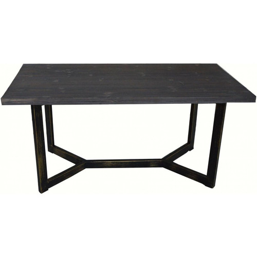 3S. x Home - Table basse rectangulaire en m?tal et bois PALINO - Promo Meuble Et Déco Design