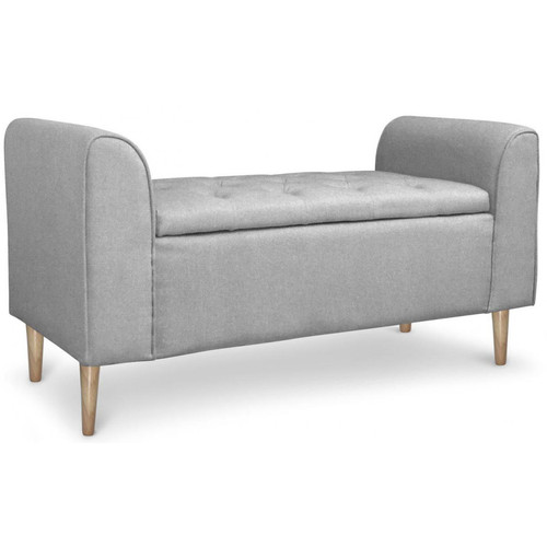 3S. x Home - Banquette Coffre Design Tissu Gris DYLAN - Sélection meuble & déco Scandinave