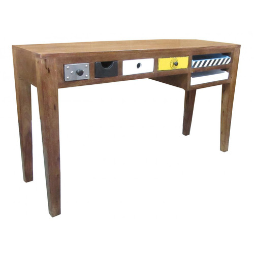 3S. x Home - Bureau en bois multicolore L130 ETHEL - Sélection meuble & déco Scandinave