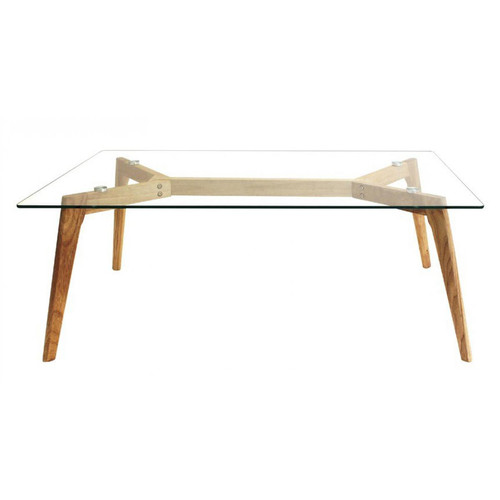 3S. x Home - Table Basse Rectangulaire En Verre 110x60 cm PETSAMO - Table Basse Design