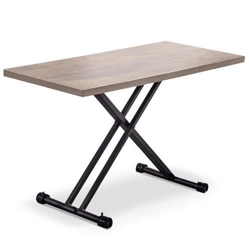 3S. x Home - Table Rectangulaire Réglable en Hauteur Bois Clair BARGNY - Table Design