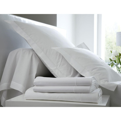Blanc des Vosges - Taie d'oreiller en Percale Uni Blanc Finition Bourdon - Taies d oreiller blanc