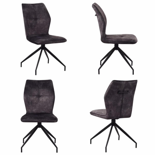 3S. x Home - Lot de 4 chaises JULES gris anthracite - Nouveautés Meuble Et Déco Design