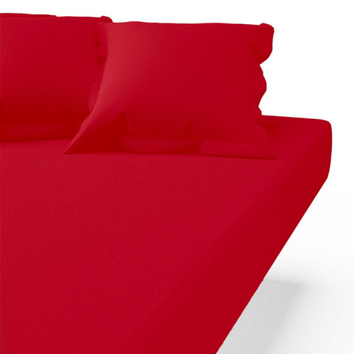 3S. x Tertio (Nos Unis) - Drap-housse coton TERTIO® - Rouge Carmin - Promo Linge de maison