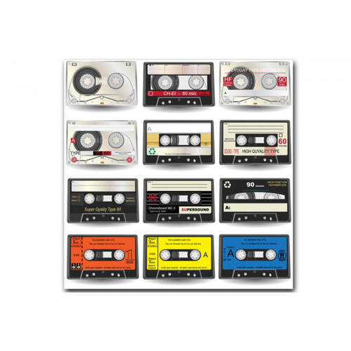 3S. x Home - Tableau Disco Music Cassette Retro 50X50 cm - Décoration Murale Design