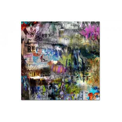 3S. x Home - Tableau Abstrait Ton Multicolore My Life 50X50 cm - Décoration Murale Design