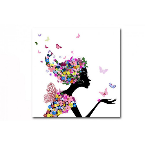 Tableau enfant Fée des Fleurs 50X50 cm  CAMELIA Multicolore 3S. x Home Meuble & Déco