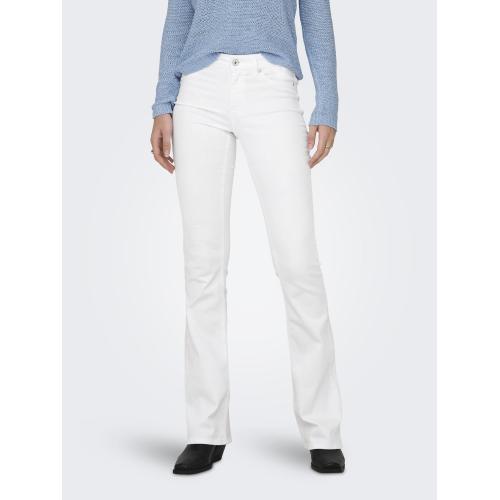 Only - Jean flared taille moyenne blanc - Nouveautés jeans femme