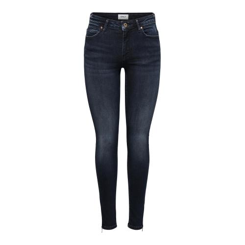 Only - Jean skinny braguette zippée taille moyenne bleu foncé - Nouveautés jeans femme
