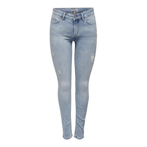 Jean skinny taille moyenne bleu clair en coton Vale Only Mode femme