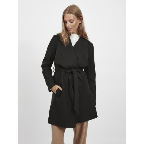 Manteau col italien noir Élise Vila Mode femme