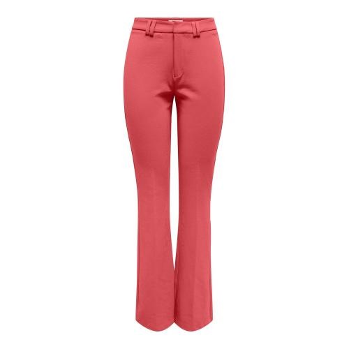 Only - Pantalon braguette zippée taille moyenne rose - Pantalon  femme