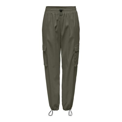 Only - Pantalon cargo fermeture à cordon taille haute vert - Pantalons vert