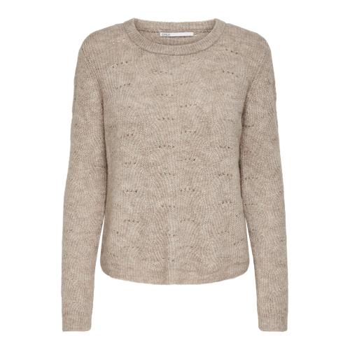 Only - Pull en maille col rond col rond gris moyen - Pull femme