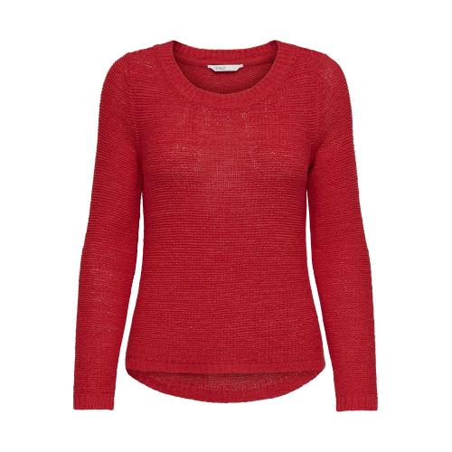 Only - Pull en maille col rond col rond rouge foncé - Pull femme
