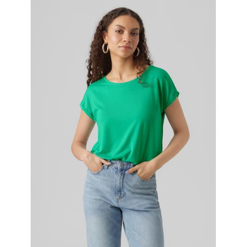 Vero Moda - T-shirt longueur regular col rond épaules tombantes manches courtes vert - T shirts vert