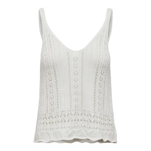 Only - Top col en v sans manches blanc - Only
