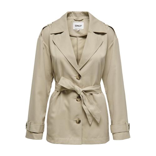 Trench coat court col à revers beige Kali Only Mode femme