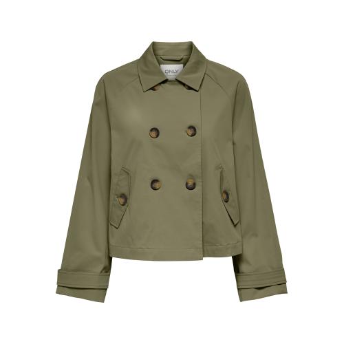 Only - Trench coat court col à revers marron clair - Trench Femme