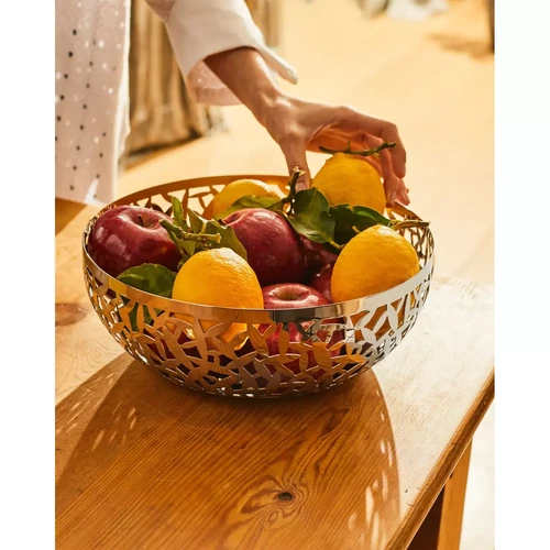 Alessi - Corbeille à fruits argentée en acier Henika - La Salle A Manger Design