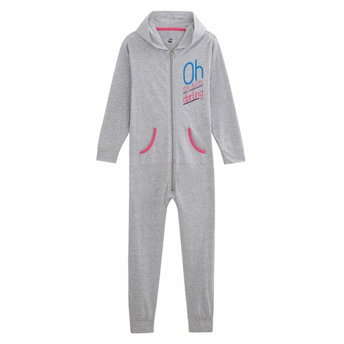 Pyjama combinaison 1 pièce à capuche fille - Gris Universal Music LES ESSENTIELS ENFANTS