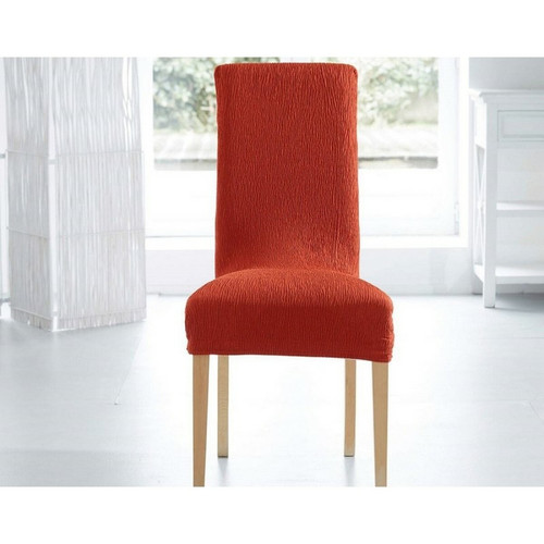 Becquet - Housse de chaise extensible tissage en relief Becquet - Terracotta - Rideaux & déco