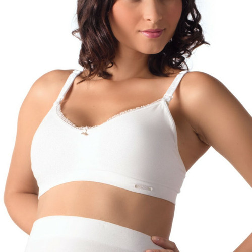 Brassiere de grossesse et d'allaitement sans armatures coton - blanc Cache Coeur Mode femme