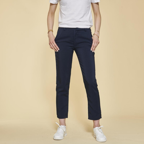 3 SUISSES - Pantalon uni poches et pinces femme - Bleu Marine - Mode : Rentrée prix minis