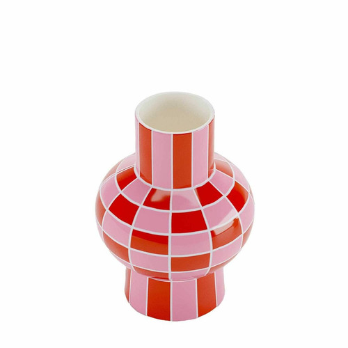 Vase céramique motif damier Louvre rouge  Rouge POTIRON PARIS Meuble & Déco