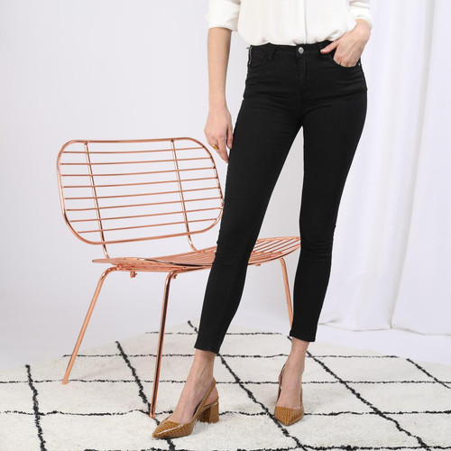 Jean slim noir en coton 3S. x Le Vestiaire Mode femme