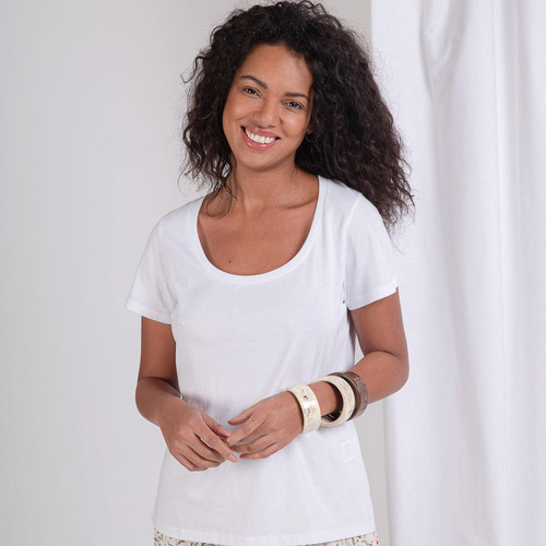 Tee-shirt en coton bio col rond Alfa blanc 3S. x Le Vestiaire Mode femme