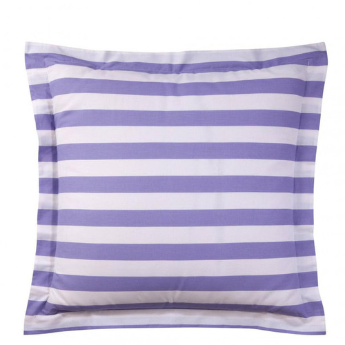 3S. x Collection (Nos Imprimés) - Taie d'oreiller coton PASTEL LINE - Violet/Blanc - Taies d oreillers traversins violet