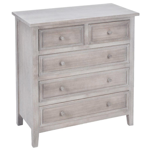 3S. x Home - Commode bois naturel "Charme" 5 tiroirs - Esprit Campagne - Commode 3S. x Home