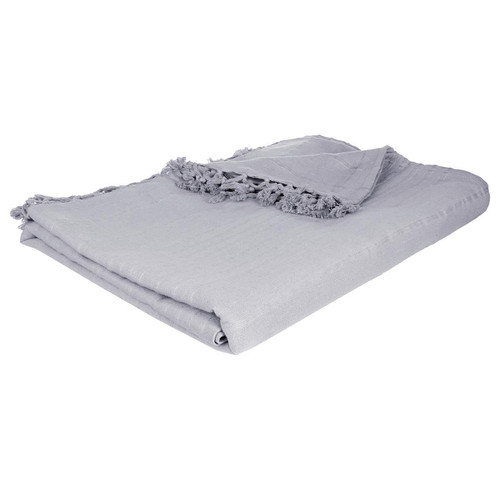 3S. x Home - Jeté de lit gris clair 230X250 - Couvre lits jetes de lit gris