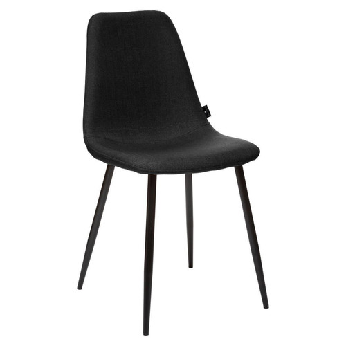 3S. x Home - Lot de 2 chaises noires en métal - Chaise Et Tabouret Et Banc Design