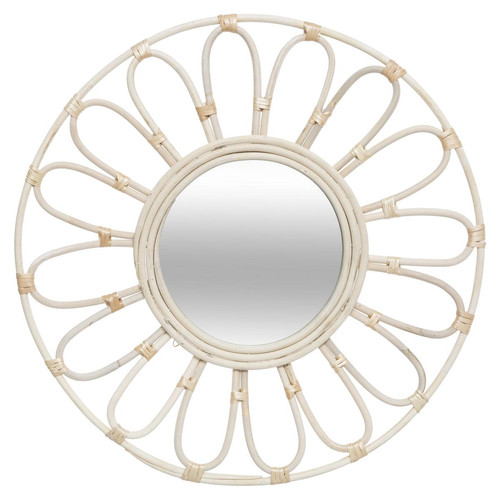 Miroir Fleur en Rotin D56 beige 3S. x Home Meuble & Déco