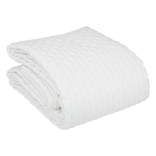 3S. x Home - Dessus de Lit Blanc 240X260 KALIA - Couvre lits jetes de lit blanc