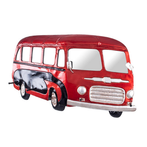 3S. x Home - Garderobe murale et miroir Classic Bus rouge 5 crochets  - La chambre