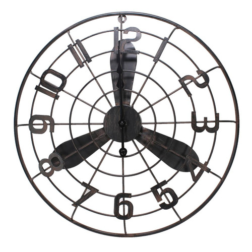Horloge Industrielle  Diamètre 50cm en métal Noir 3S. x Home Meuble & Déco