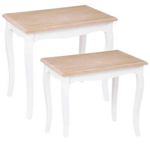3S. x Home - Lot de 2 Tables à Café Blanc  - Console design blanc