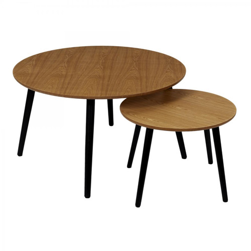 3S. x Home - Lot de 2 Tables Gigogne Ronde Monroe - Table Basse Design