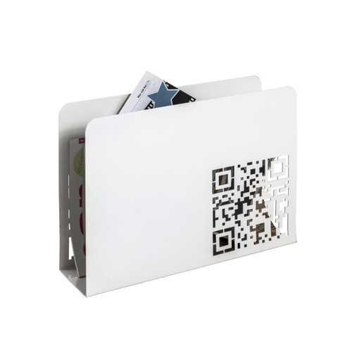 Porte revues avec code QR découpé abstrait en Métal laqué Blanc Blanc 3S. x Home Meuble & Déco