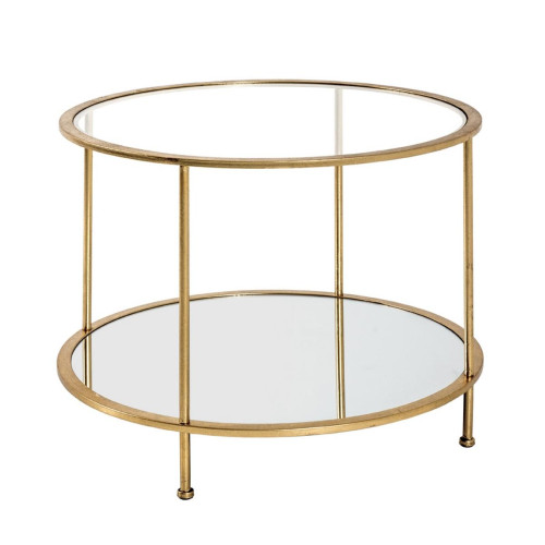 3S. x Home - Table d'appoint ronde Dorée - Table Basse Design